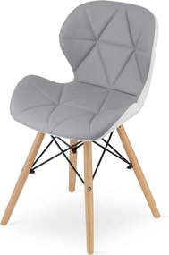 LAGO szürke-fehér szék öko bőrből