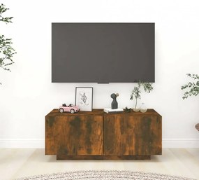 Füstös tölgyszínű szerelt fa tv-szekrény 100 x 35 x 40 cm