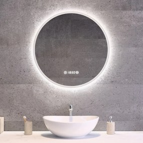 Kerek Led tükör Ø60cm Welland Alpha | Páramentesítő - Óra - Fényerő + színhőfok állítás