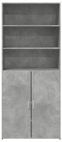 betonszürke szerelt fa magasszekrény 80 x 42,5 x 185 cm