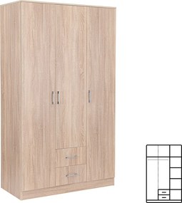 Miami gardróbszekrény 120x205 cm sonoma tölgy-sonoma tölgy
