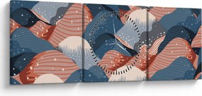 Kép - Japán hullámok (órával) (90x30 cm)