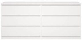 Simplicity komód 154 x 50 x 70 cm, fehér fényes