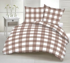 Fakéreg párnahuzat 70x80 bézs fehér kockás, gombos