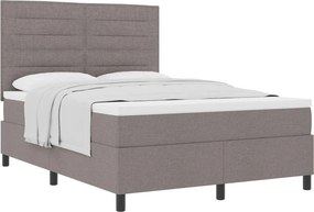 vidaXL Boxrugós ágy matracmal fejtámlával Tópszínű 160 x 200 cm szövet