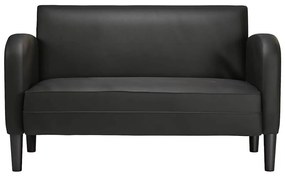 fekete műbőr loveseat kanapé 110 cm