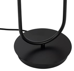 Art Deco asztali lámpa fekete füstüveggel 2-lámpás - Laura