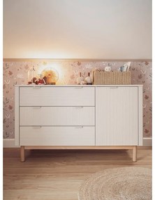 Bézs alacsony gyerek komód 144,5x52 cm Miloo – Pinio