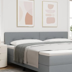 LED Fejtámla Gombos Díszítéssel Világosszürke 100 cm Textil