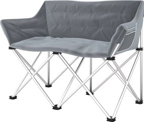 Outsunny Összecsukható Szék 2 Személyes Kemping Szék Karfával és Oldalzsebbel, Maximum 240kg Teherbírású, Könnyen Párnázott Horgász Szék, Kerti Szék k