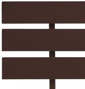 sötétbarna tömör fenyőfa ágykeret fejtámlával 140 x 200 cm