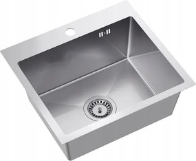 Süllyesztett Acél Mosogató 50x45x20 CM Szifonnal 1 Kamrás