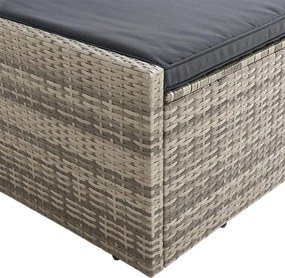 Juskys Syros kerti rattan ágy - szürke