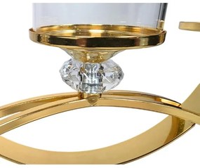 Gyertyatartó GLAMOUR arany/átlátszó