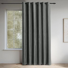 Sötétszürke bársony dimout (részleges sötétítő) függöny 530x175 cm Velto – Filumi