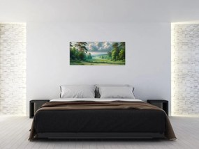 Kép - Zöld táj (120x50 cm)