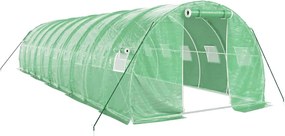 vidaXL zöld acélvázas melegház 30 m² 10 x 3 x 2 m