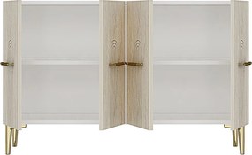 Ida 120 - White, Travertine, Gold