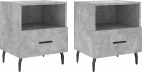vidaXL 2 db betonszürke szerelt fa éjjeliszekrény 40 x 35 x 47,5 cm