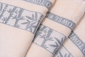 Bambusz törölköző BAMBOO 50x90 cm krém, 70% bambusz szál | 30% pamut