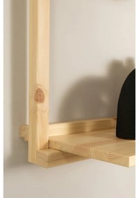 Natúr színű borovi fenyő fali könyvespolc 192x47,5 cm Groove – Karup Design