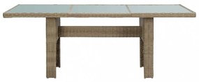 7 részes barna kültéri polyrattan étkezőgarnitúra
