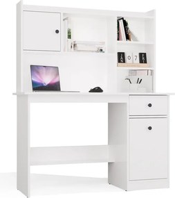 CHESTER 120 íróasztal 120x45x145 cm, felső polcokkal, fehér
