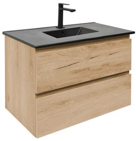 SAT B-Way Fürdőszobaszekrény mosdóval, 2 fiókos 79x50x45 cm matt tölgy BWAY280OAKU4B2B