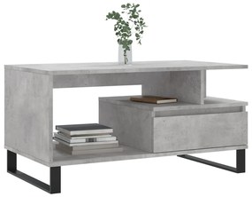 Betonszürke szerelt fa dohányzóasztal 90x49x45 cm