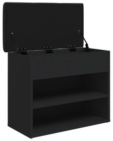 fekete szerelt fa cipőtároló pad 62 x 32 x 50 cm