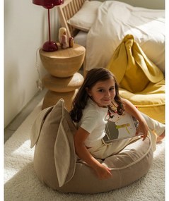 Bézs bársony gyerek babzsákfotel Bunny – Wigiwama