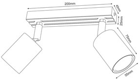 Spotlámpa TERRA 2xGU10/8W/230V fekete/tölgy