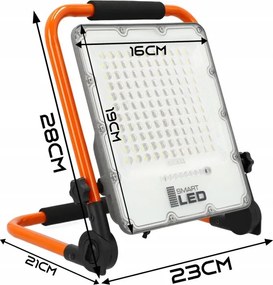 LED újratölthető reflektor állvánnyal LED/30W/3,2V 4500K 5000 mAh IP65 narancssárga