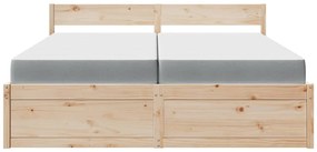 tömör fenyőfa ágy fiókkal és matraccal 200 x 200 cm