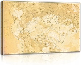 Vászonkép 60x40 Régi világtérkép Sarkvidék vintage fali dekoráció