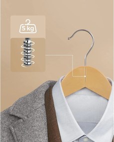 Fa vállfák, 50 darabos készlet