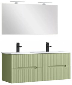 Trent Fürdőszobabútor 120 cm kerámia mosdóval tükörrel 60x120 cm világoszöld