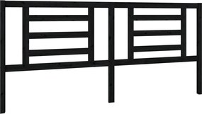 vidaXL fekete tömör fenyőfa ágyfejtámla 206 x 4 x 100 cm