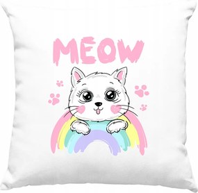 Cica párna Cica Kedves Szivárvány Színes Fehér