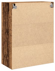 Fali szekrény üvegajtókkal, régi fa 69,5x34x90 cm