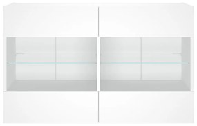 fehér fali TV-szekrény LED-világítással 98,5x30x60,5 cm