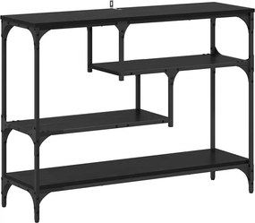 vidaXL Konzolasztal polcokkal Fekete tölgy 100 x 30 x 75 cm Faanyag