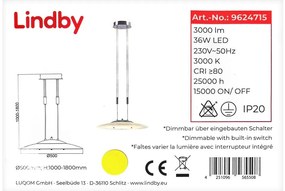 Lindby Lindby - LED dimmelhető csillár zsinóron AMIDALA LED/36W/230V LW1165