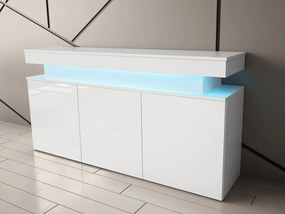 Szekrény Lesteralo 3D 160 (fehér + fényes fehér) (LED világítással). 1105936