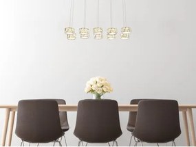 Globo 49350-92H Függeszték króm, üveg kristály, LxBxH:760x360x1200, tartozék: 1xLED 92W 230V, 6500lm, 4000K
