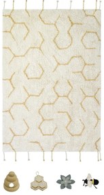 Krémszínű pamut gyerek játszószőnyeg 90x130 cm Pollination – Lorena Canals