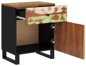 Tömör újrahasznosított és szerelt fa éjjeliszekrény 50x33x60 cm