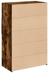 füstös tölgy színű szerelt fa magasszekrény 80 x 42,5 x 124 cm