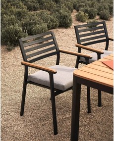 Fekete fém kerti szék Bona – Kave Home