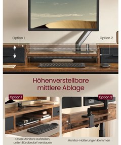 Íróasztal, elektromosan állítható magasság, rusztikus barna 60 x 120 x (72-120) cm